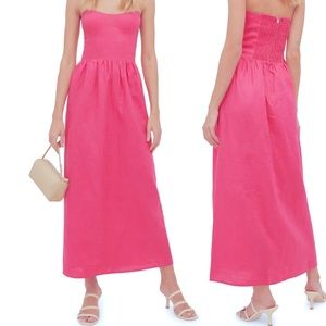 Reformation “Fettucine” Linen Dress in Snapdragon Pink, Sz. 8